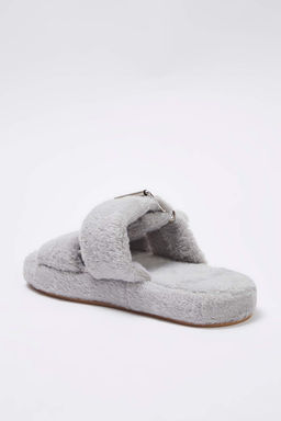 Gri Cift Bant Detayl? Pelus Kad?n Ev Terligi TAKAW26ER00012