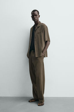 CAMISA FLUIDA RELAXED FIT / Marr?n / Topo - Zara фото 4