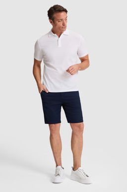 Erkek Beyaz Regular Fit Polo Yaka Basic Ti__rt