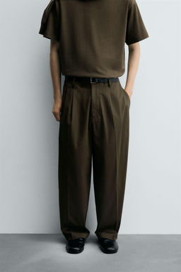 RELAXED FIT PLEATED TROUSERS - Zara фото 2
