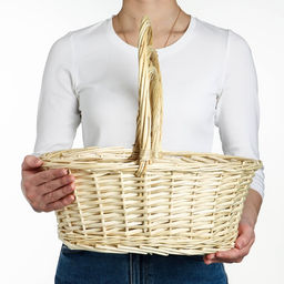 Корзина плетёная для хранения, ива, овальная, цвет натуральный, набор 3 шт.