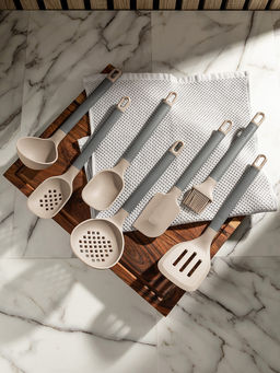 Половник 30x8,8x7,5 бежевый силикон, нейлон, ПП - Denastia фото 2