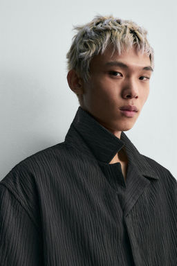 CAMISA RELAXED FIT TEXTURA IRREGULAR / Gris oscuro - Zara фото 5