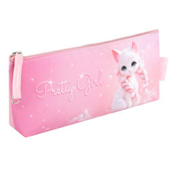 Пенал школьный Феникс+, арт.71977/ 30 КОШКА С КОСАМИ (без наполнения, 21х3,5х8 см, микрофибра на ПВХ