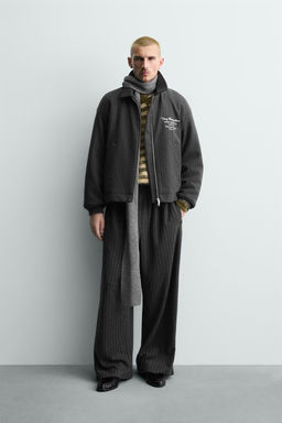 STRIPED BAGGY FIT TROUSERS