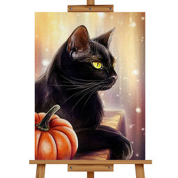 Картина по номерам "Чёрный кот" 30х40 см.