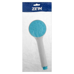 Лейка для душа ZEIN Z0210, 1 режим, пластик, белая, с, сини, вставка