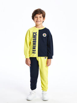 Bisiklet Yaka Fenerbah?e Bask?l? Erkek Bebek Sweatshirt ve E?ofman Alt? Tak?m - Waikiki фото 5