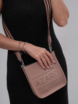 Сумка кожаная на плечо Azaro 30996 розовый туман