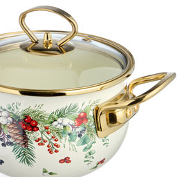 КАСТРЮЛЯ ЭМАЛИРОВАННАЯ AGNESS СО СТЕКЛЯННОЙ КРЫШКОЙ СЕРИЯ CELEBRATION, 1.5 Л, 16*10 СМ фото 8