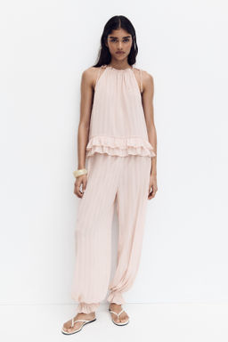 Top de gasa con cord?n de ajuste - H&m фото 3
