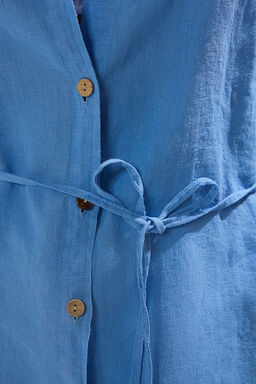 TRENDYOLMILLA Mercan Dokuma %100 Keten Baglamal? Plaj Gomlek TBESS25GO00015  фото 29