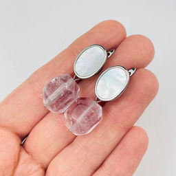 Серьги лавандовый Аметист с Перламутром