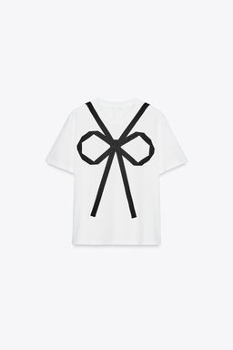 T-SHIRT WITH CONTRAST BOW - Zara фото 12