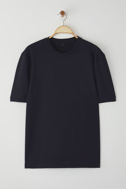 TRENDYOL MAN Koyu Lacivert Regular/Normal Kesim Basic Omuz Dar Kesim T-Shirt TMNSS25TS00071 - Trendyolmilla фото 2