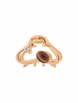 Цена за 6 шт. Крабик для волос «Эдисон», изгиб, 4.5 см, золото