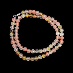 Бусы из камня Розовый халцедон на счастья шарики 6мм 47см