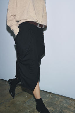 ZW COLLECTION DRAPED POCKET SKIRT - Zara фото 6