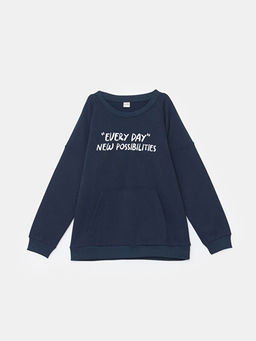 Bisiklet Yaka Erkek ?ocuk Kal?n Sweatshirt