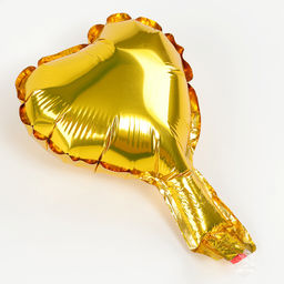 Цена за 5 шт. Воздушный шар фольгированный 5" «Сердце», для палочки, золотой