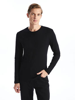 Bisiklet Yaka Uzun Kollu Penye Erkek Ti??rt