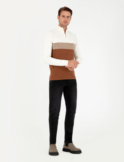 Vizon Slim Fit Fermuarl_ Dik Yaka Triko Kazak - Pierre cardin фото 4