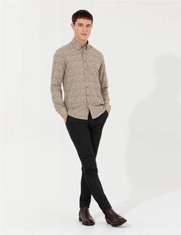 Siyah Slim Fit Kanvas Pantolon