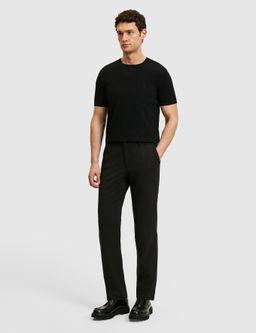 Siyah Slim Fit Beli Lastikli Pantolon