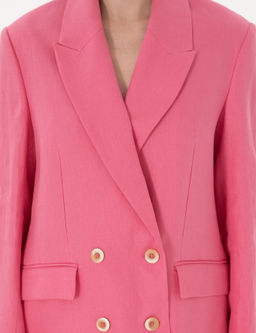 Pembe Comfort Fit keten Ceket - Pierre cardin фото 7