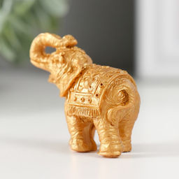 Цена за 3 шт. Фигурка полистоун «Золотой слоник», 2.2×5×4.5 см, МИКС