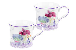 Набор 2 кружек 250 мл 11,5*8,5*7,7 см Лаванда, NEW BONE CHINA