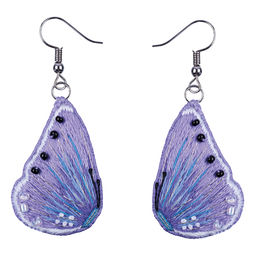 Набор для вышивания PANNA Живая картина JK-2316 Серьги. Лиловые бабочки 2.5 х 3.5 см