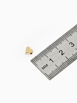 Бусина - разделитель радированный Сердечко, набор 10 шт. 6?6 мм, внутренний d=2 мм, цвет золото