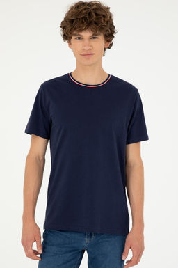Футболка мужская U.S. Polo Assn из хлопка темно-синяя фото 3