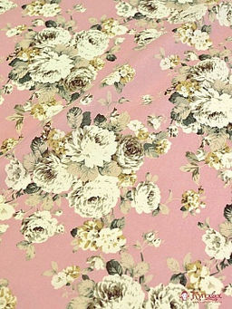 Плотный импортный хлопок Белые пионы на розовом, ш.1.44м, хлопок-100%, 125гр/м.кв