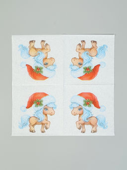 Цена за 6 шт. Салфетки бумажные однослойные Символ года, 24?24, 40 шт.