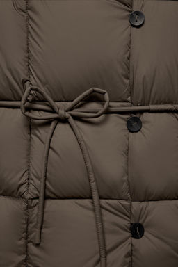 SHORT PUFFER JACKET WITH BELT ZW COLLECTION - Zara фото 9