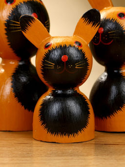 Набор сувенирный Зайки, h=14 см, h=13 см, h=10 см, дерево, рыжий