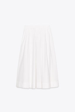 ZW COLLECTION POPLIN MIDI SKIRT - Zara фото 6