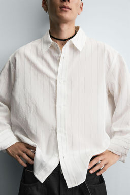 IRREGULAR STRIPE FLOWING SHIRT - Zara фото 7