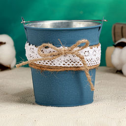 Кашпо «Ведёрко Линдберг», 10×10×10 см, синее