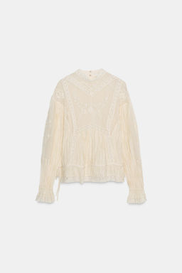 ZW COLLECTION ROMANTIC EMBROIDERED BLOUSE - Zara фото 7