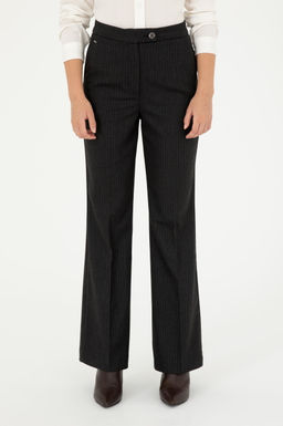 Женские брюки из плотной ткани в антрацитовую полоску - U.s. polo assn фото 2