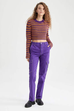 Крутой свитер стандартной посадки с круглым вырезом - Defacto фото 6