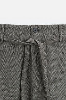 HERRINGBONE BELTED TROUSERS - Zara фото 8