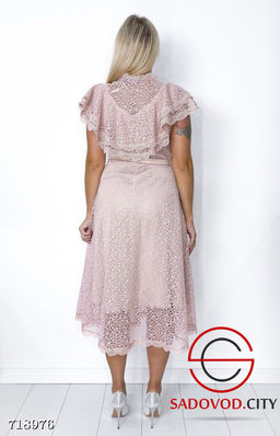 Женское вечернее платье с гипюром и поясом - Bruno фото 2