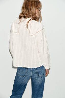 LACE AND PINTUCK SHIRT - Zara фото 5