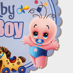 Украшение на гендер пати «Подвеска Baby Boy», 28.5×24.5 см, голубое