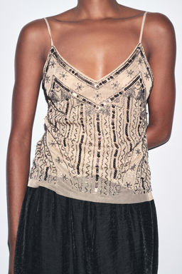 EMBROIDERED CAMISOLE TOP - Zara фото 4
