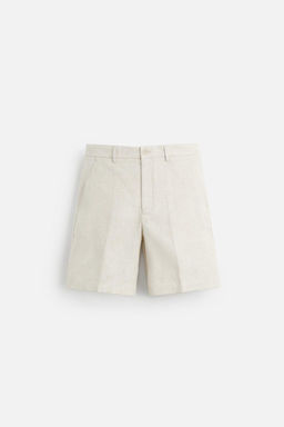 REGULAR FIT LINEN/COTTON BERMUDA SHORTS - Zara фото 7